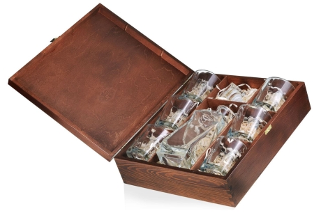 Przejdź do produktu Zestaw do whisky "Marco" 6+1 w skrzynce z GRAWEREM 