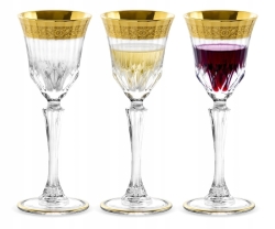 Kieliszki do wódki, likieru złote Bohemia MIRADOR 80ml