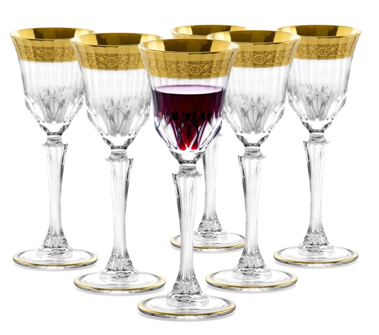 Kieliszki do wódki, likieru złote Bohemia MIRADOR 80ml