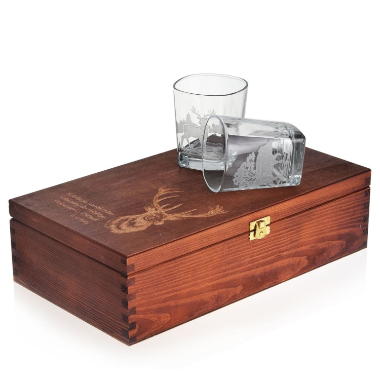 Szklanki do whisky "Myśliwskie" 300ml w skrzynce (9)