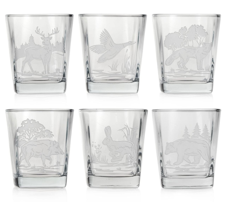 Myśliwski komplet do whisky 6+1 karafka 750ml + szklanki 300ml