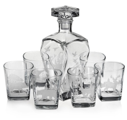 Komplet do whisky 6+1 "Myśliwski" karafka + szklanki w skrzynce (8)