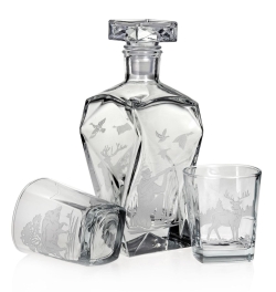 Komplet do whisky 6+1 "Myśliwski" karafka + szklanki w skrzynce (8)