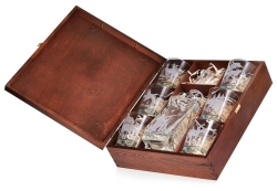 Komplet do whisky 6+1 "Myśliwski" karafka + szklanki w skrzynce (8)