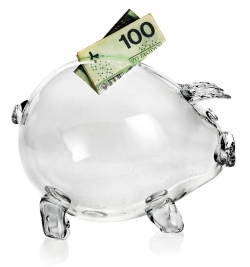 Duża szklana skarbonka ŚWINKA (4) z grawerem indywidualnym TWÓJ NAPIS