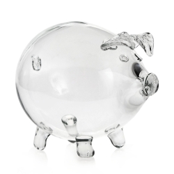 Bardzo duża szklana skarbonka ŚWINKA (3) z grawerem indywidualnym TWÓJ NAPIS