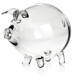 Bardzo duża szklana skarbonka ŚWINKA (3) z grawerem indywidualnym TWÓJ NAPIS