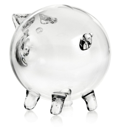 Bardzo duża szklana skarbonka ŚWINKA (3) z grawerem indywidualnym TWÓJ NAPIS