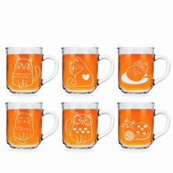Szklanka Kubki dla dzieci kotki 250ml 6szt