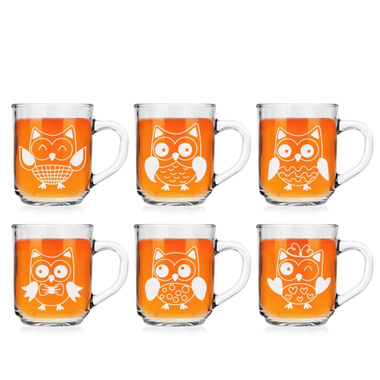 Szklanka Kubki dla dzieci sowy 250ml 6szt