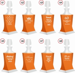 Komplet do whisky z grawerem Bohemia Quadro 6+1 (N)