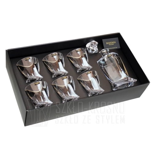 Komplet do whisky z grawerem Bohemia Quadro 6+1 (N)