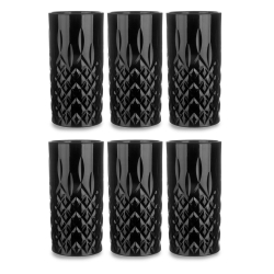 Szklanki long drink CLASSIC DESIGN Czarne 300ml