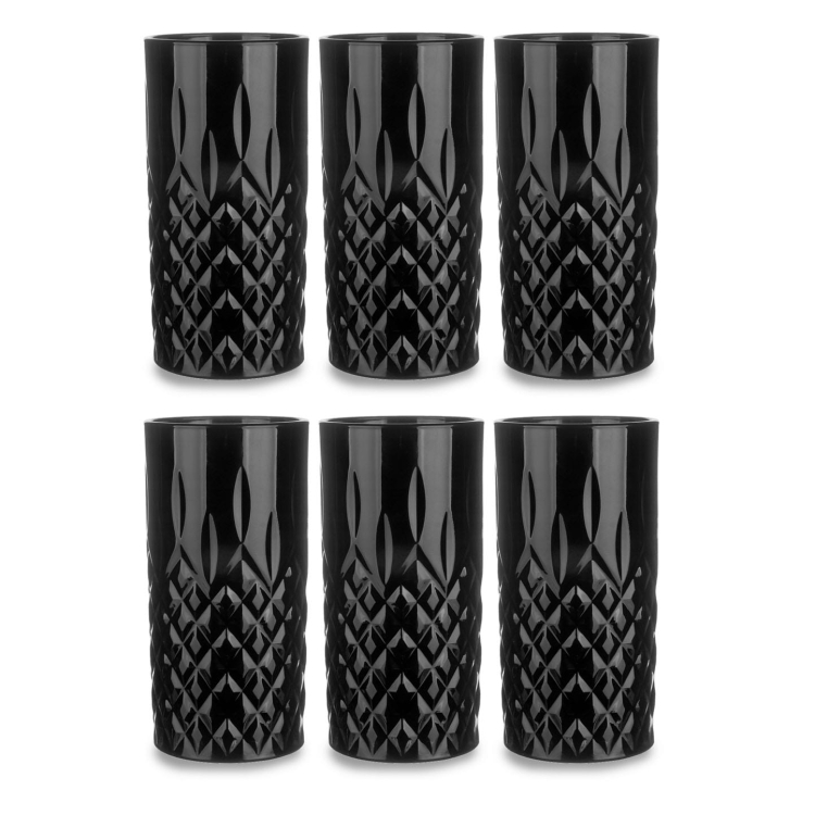 Szklanki long drink CLASSIC DESIGN Czarne 300ml