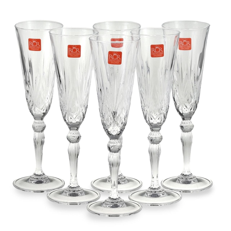 Kryształowe kieliszki do szampana RCR Melodia 160ml
