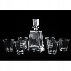 BOHEMIA Kathrene ekskluzywny kryształowy zestaw do whisky 6+1