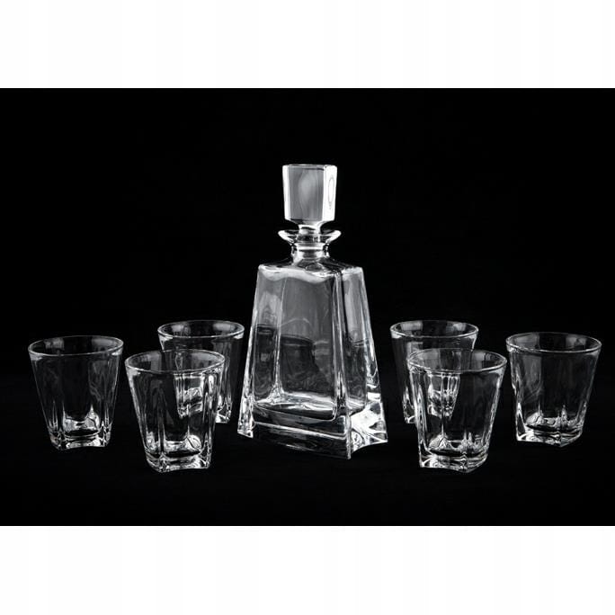 BOHEMIA Kathrene ekskluzywny kryształowy zestaw do whisky 6+1