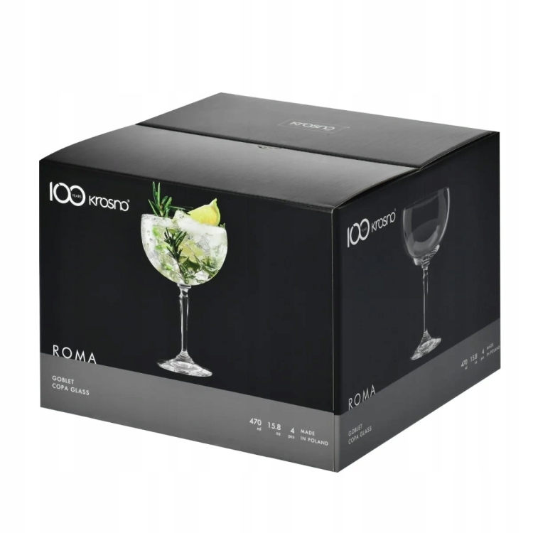 Kieliszki do wody koktajli KROSNO Roma 470 ml 4szt