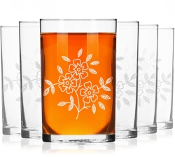 Szklanki do herbaty kawy 250 ml szklanka z grawerem 6szt Kwiaty (2)