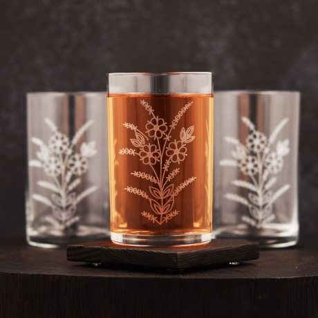 Przejdź do produktu Szklanki do herbaty kawy 250 ml szklanka z grawerem 6szt Kwiaty (3)