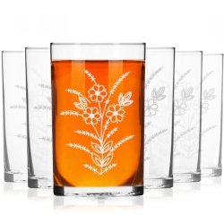 Szklanki do herbaty kawy 250 ml szklanka z grawerem 6szt Kwiaty (3)