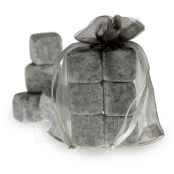 WHISKY STONES kamienie do drinków 6 sztuk - jasno szare z NATURALNEGO GRANITU *