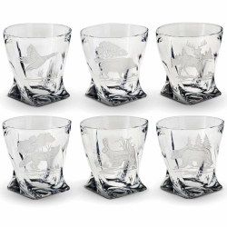 Ekskluzywne kryształowe szklanki do whisky Quadro "Myśliwskie" 340ml