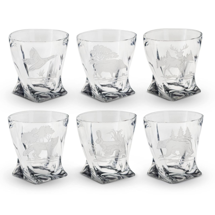 Komplet do whisky 6+1 kryształowy "Myśliwski" karafka + szklanki