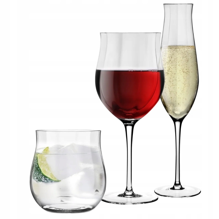 KROSNO Fiore kieliszki szklanki do wina szampana 12el