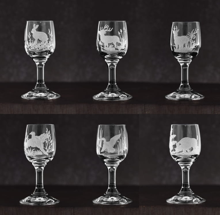 Kieliszki do wódki Myśliwskie (3729-Gema) 35 ml 6 szt. w pudełku szklanka.pl