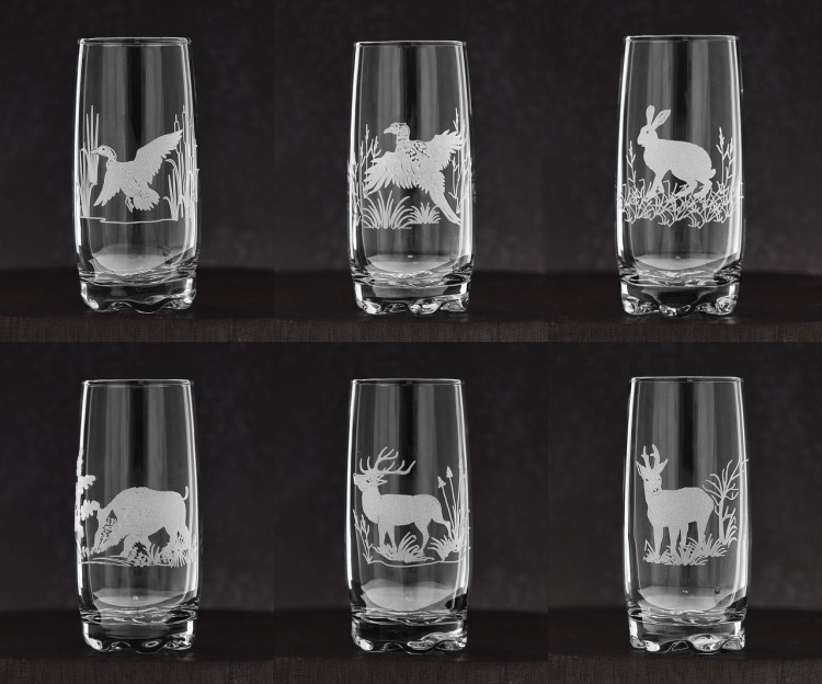 Wysokie szklanki long drink do drinków soku wody "Myśliwskie" 350ml