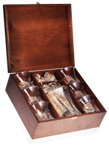 Ekskluzywny zestaw do whisky Bohemia Cooper 6+1 Kryształ w skrzynce z GRAWEREM