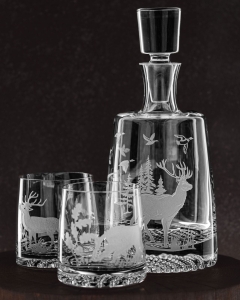Komplet do whisky 6+1 "Myśliwski" karafka + szklanki