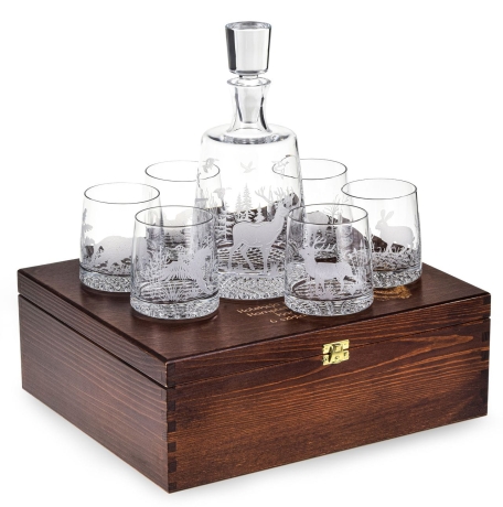 Przejdź do produktu Komplet do whisky 6+1 "Myśliwski" karafka + szklanki w skrzynce (F) (2)