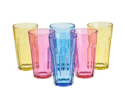 Kolorowe wysokie szklanki do soku, drinków Gigi 290ml 6szt