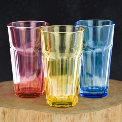 Kolorowe wysokie szklanki do soku, drinków Gigi 290ml 6szt