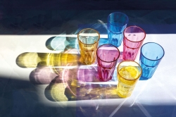 Kolorowe wysokie szklanki do soku, drinków Gigi 290ml 6szt