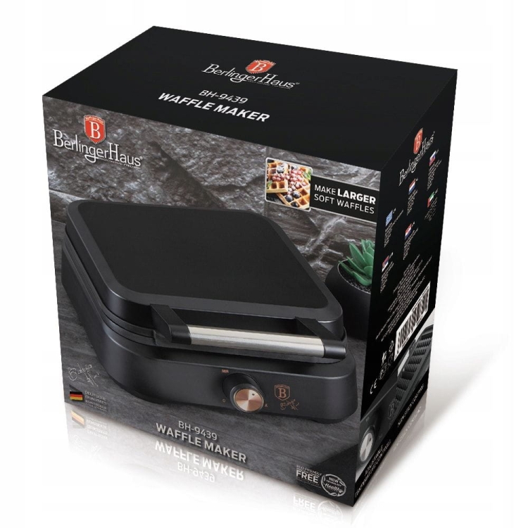 Gofrownica Berlinger Haus rose gold czarny 1500 W BH-9439