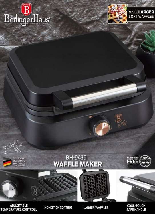 Gofrownica Berlinger Haus rose gold czarny 1500 W BH-9439