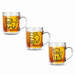 Szklanka Kubki z nadrukiem dla dzieci kotki 250ml 3szt