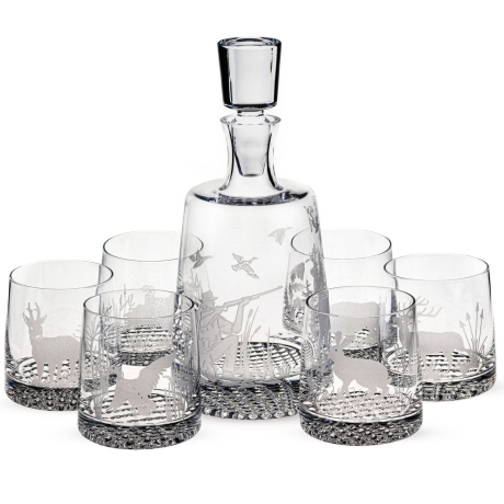 Przejdź do produktu Komplet do whisky 6+1 "Myśliwski" karafka + szklanki (F)(2)