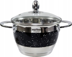 Zestaw garnków ze stali nierdzewnej Hoffner Czarny 12 el