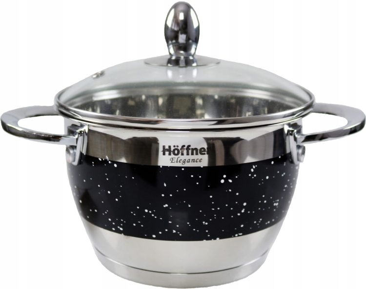 Zestaw garnków ze stali nierdzewnej Hoffner Czarny 12 el