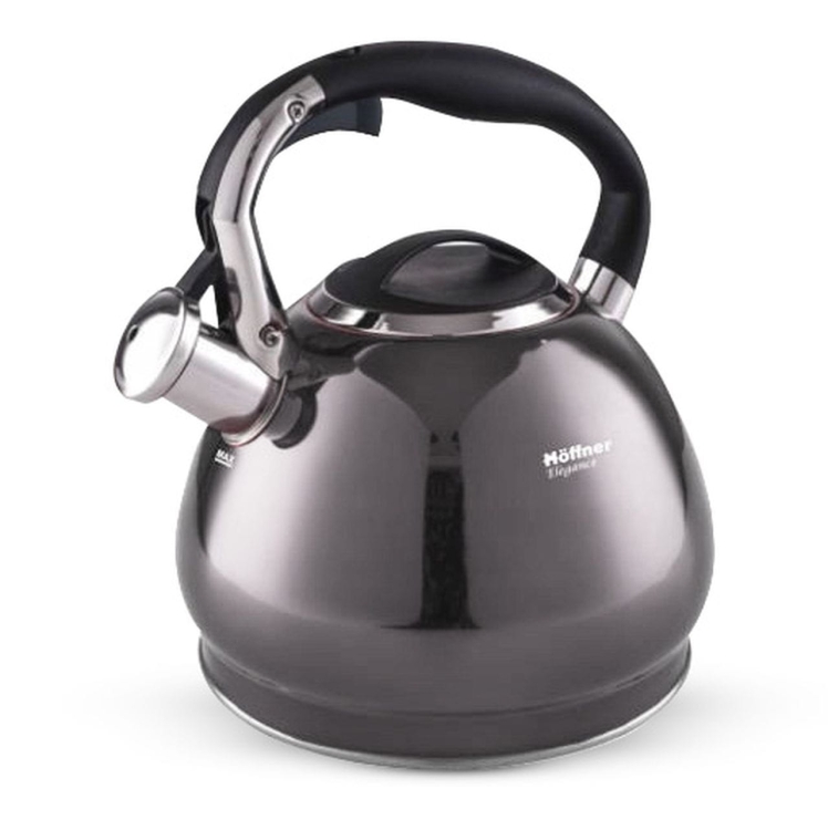Czajnik metalowy z gwizdkiem Hoffner 3L Indukcja Gaz HF-1017 Szary