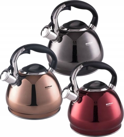 Przejdź do produktu Czajnik metalowy z gwizdkiem Hoffner 3L Indukcja Gaz HF-1017 Szary