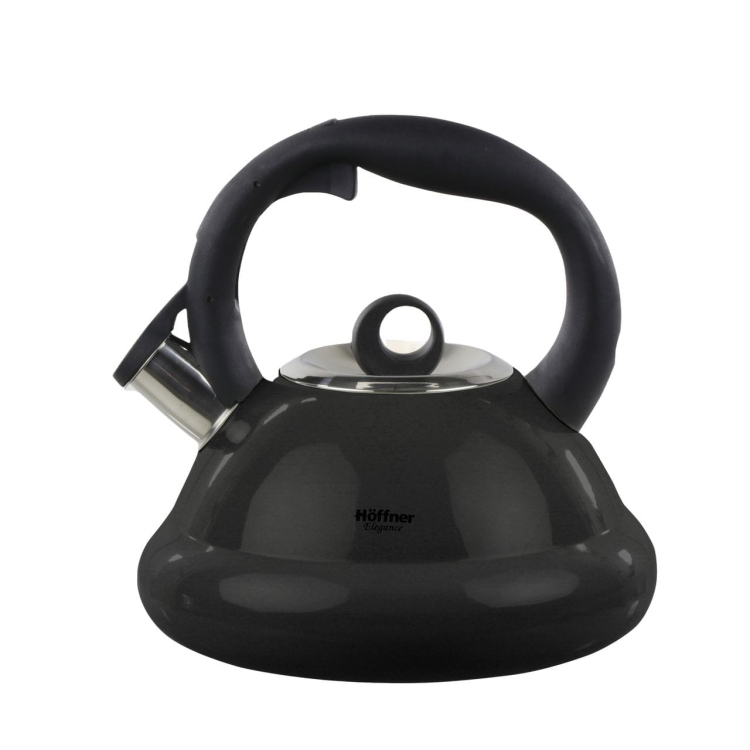 Czajnik metalowy z gwizdkiem Hoffner 3L Indukcja Gaz HF-1006 Czarny