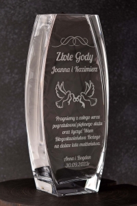 Wazon dekoracyjny na kwiaty 26cm z grawerem, na ślub, podziękowania, rocznicę