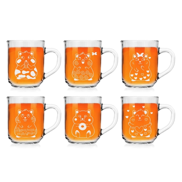 Szklanka Kubki dla dzieci chomiki 250ml 6szt