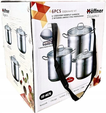 Przejdź do produktu Zestaw garnków ze stali nierdzewnej Hoffner 6 el HF-4676