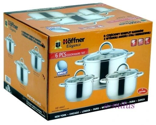 Zestaw garnków ze stali nierdzewnej Hoffner 6 el HF-4447